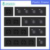 BSEED Single EU Wall Socket Double Type-c USB Sockets Triple Power Sockets Four Electrical Outlets USB C Port 2.1A Plastic Frame