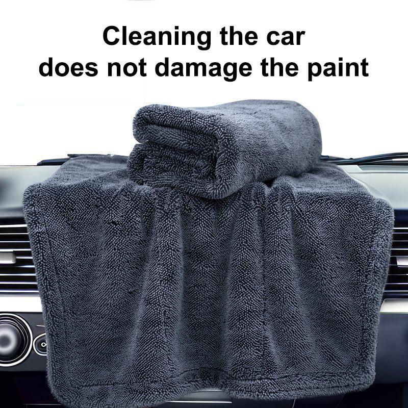 Microfiber Drying Towel Twisted Pile 2 Sides 1200 Gsm Thick Microfiber Cloth Super Absorbent Car Motorcycle Drying Cloth