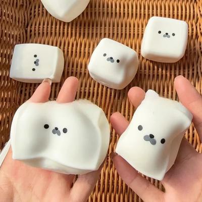 Kawaii Milchwürfel Siegel Squishy Spielzeug, Langsam aufsteigend, Duftend, Stressabbau Fidget für Kinder & Erwachsene