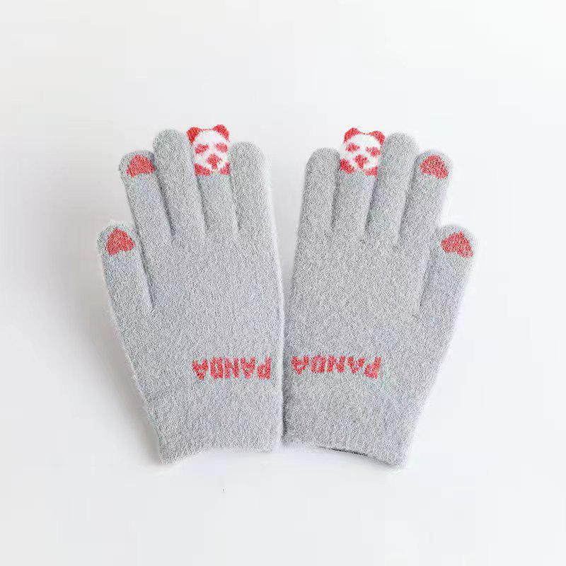 2024 Cute Korean Style Winter Knit Touchscreen Gloves for Women - Warm & Thick, Ideal for Cycling & Cold-Proof Protection