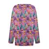 Women's Fashion Casual V-Neck Button-Up Long-Sleeve T-Shirt With Christmas Print Top
