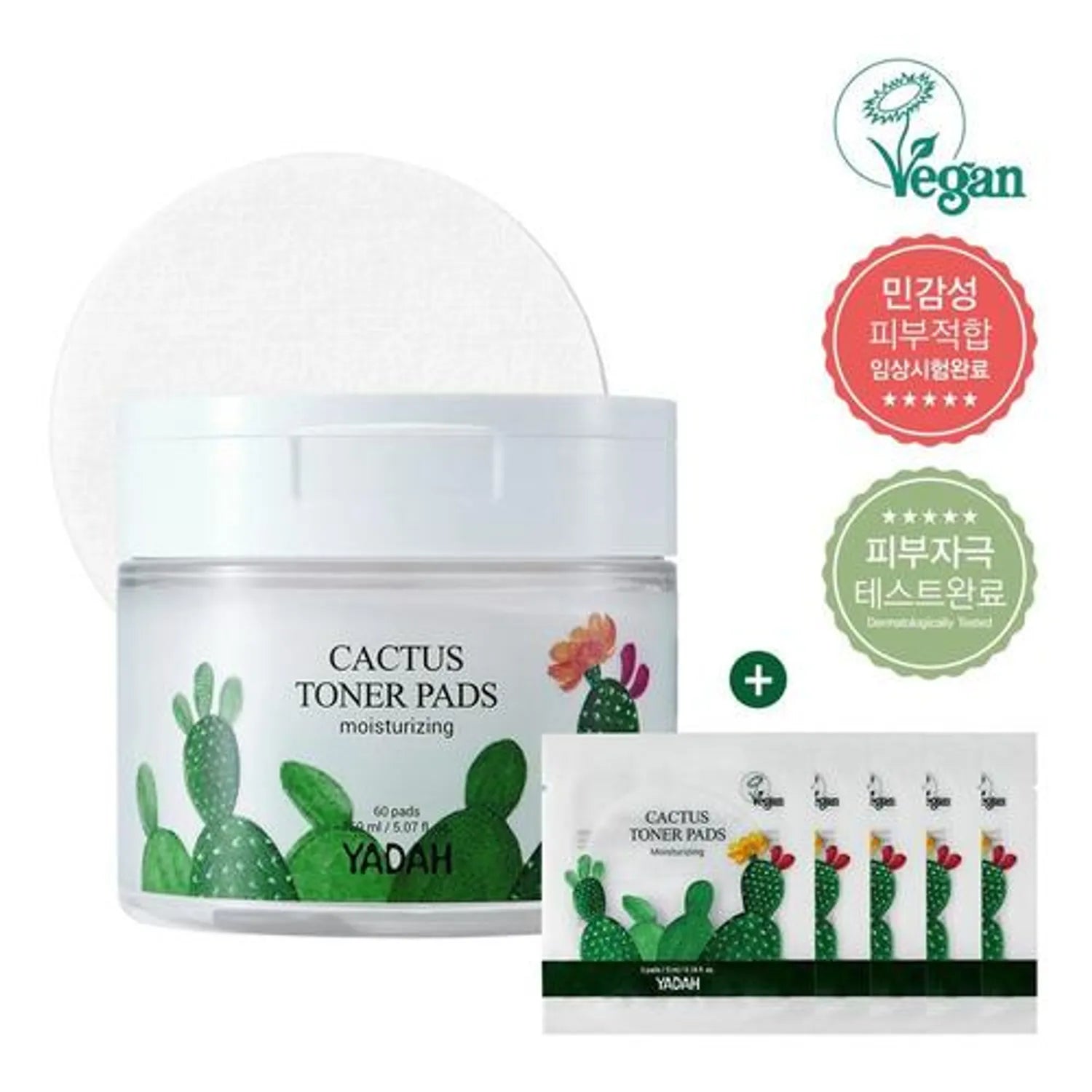 Yadah Cactus Toner Pads 60 Sheets Special Set 60pcs