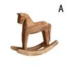 Creative Hand Carved Wooden Horse Series Retro Style Rocking Horse Desktop Decoration Ornament For Friends Commemorative Gift