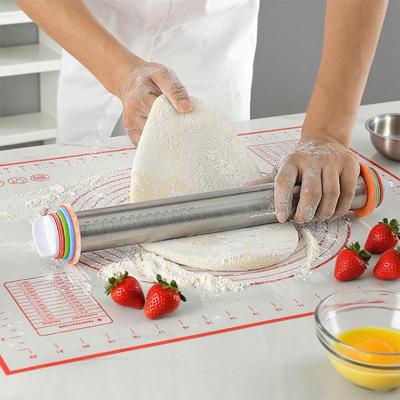 This 17 Inch Stainless Steel Rolling Pin Is Perfect For Making Pizzas Cookies And Other Baked Goods