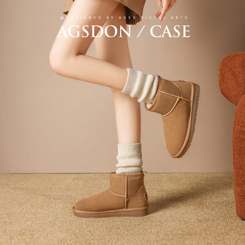 Agsdon Women s Warm Fleece-Lined Snow Ankle Boots EU 38