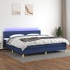 Exclusive House - Bed Slatted Base and Mattress and Blue LED 200x200 Cm Fabric