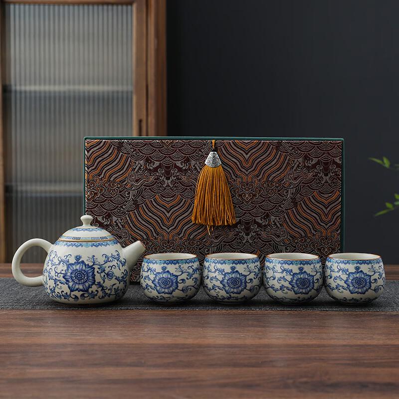 Ruyao Ceramic Tea Set with Dragon Egg Pot