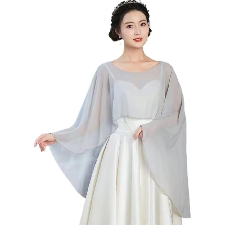 Breathable Polyester Yarn Shawl Wrap For Women Outdoor Activity Sun Protective Capes Scarf for Vacation and Formal Event
