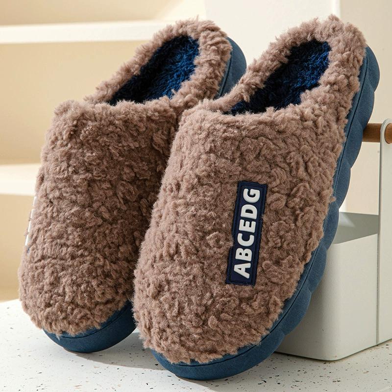 Warme Frauen Hausschuhe Winter Home Pelzige Hausschuhe Farbe Patchwork Baumwolle Hausschuhe Weibliche Hause Hausschuhe Innen Nicht-Slip Plüsch Slipper