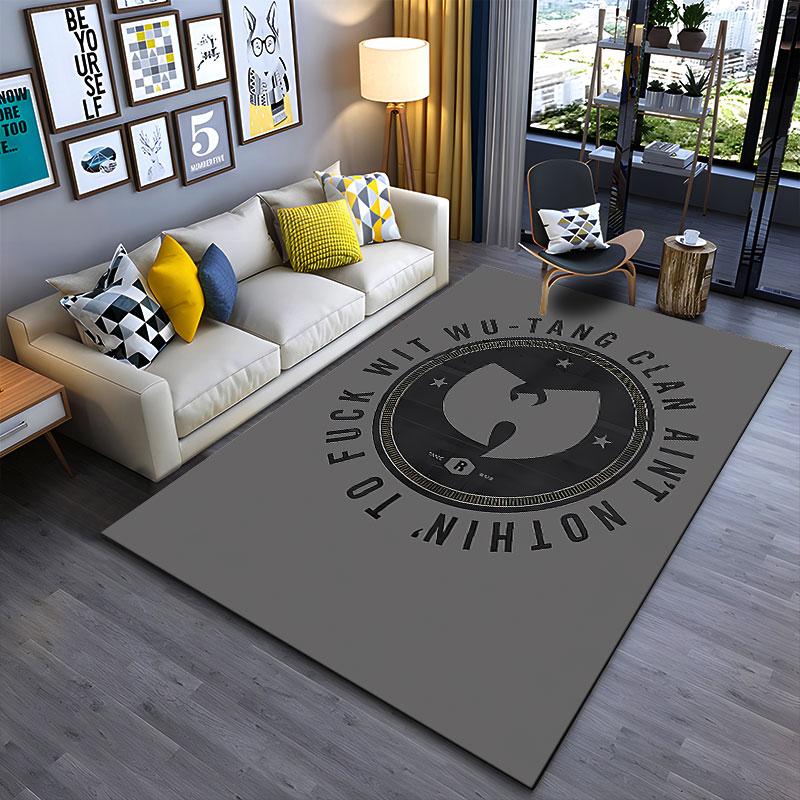 Alfombra con Logo de Wu-Tang Clan adecuada como alfombrilla antideslizante para la sala de estar o el sofá del dormitorio