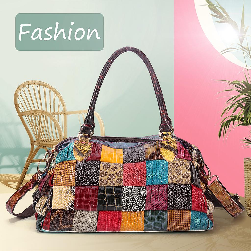 Мода женщин Чешской Большой емкость Подлинные кожаные сумки patchwork ручной кроссбоди сумки – купить по низким ценам в интернет-магазине Joom