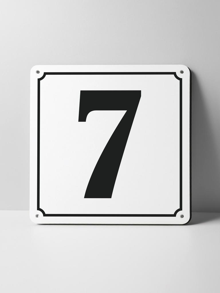 Metal Sign Black House Number On White Background Outdoor Wall Art Decor