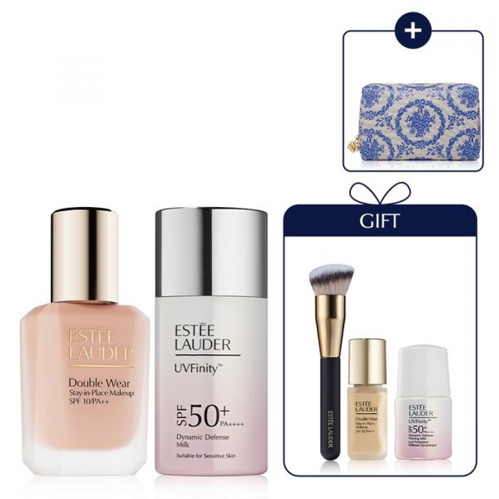 

Est E laudEr nEw Uv Finity sEt + doublE wEar Foundation +doublE wEar brush+dEluxE 2pcs+pouch 2W0 Warm Vanilla+Double Glow Primer 30ml