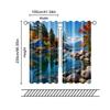 2 Pcs, Filtering Curtains (excluding Rods, Non-movable, Without Batteries) Shoreline Boat Scene for Use In Bedrooms and Living