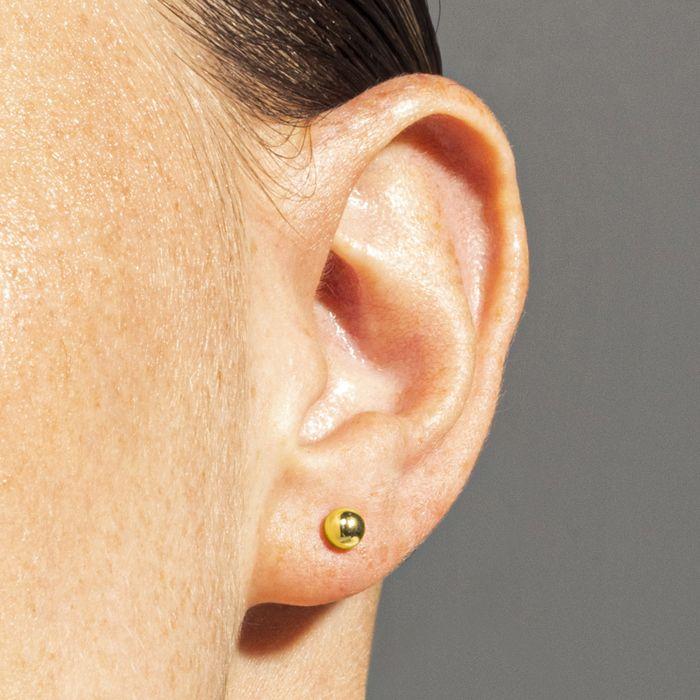 Boucles d'oreilles Luxenter femme en alliage métallique de couleur or avec finition en or jaune 18 carats - Modèle Gnis 4mm