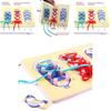 Wooden Shoelace Tying Puzzle Toy For Kids Educational Learning And Fine Motor Skills Development