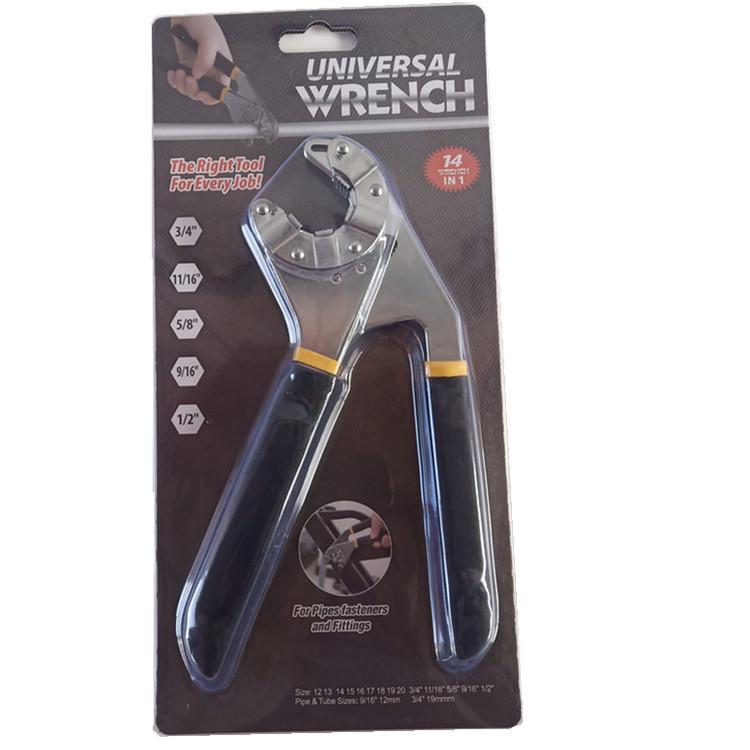 8-Inch Open-End Adjustable Wrench for External Hexagon Hardware