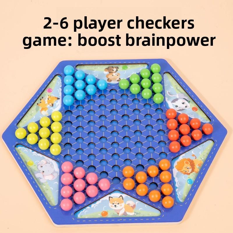 Wooden Childrens Magnetic Puzzle Board Game With Twoinone Checkers For Kids Playroom