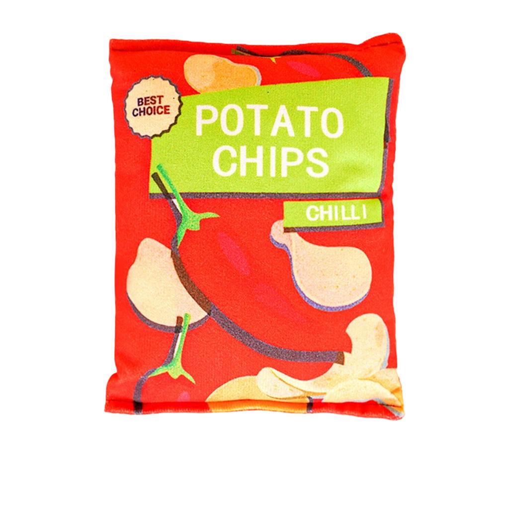 Furry Imitation Sound Paper Noise Making Potato Chip Pet Toy