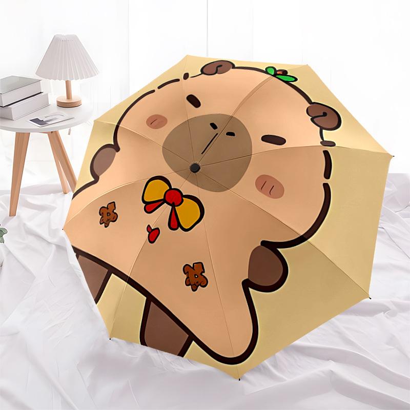 1pc Capybara Gingerbread Man Automatic Open/Close Umbrella, Formal Events - Ideal Gift for Family or Friends, Outdoor Accessory yy251211110