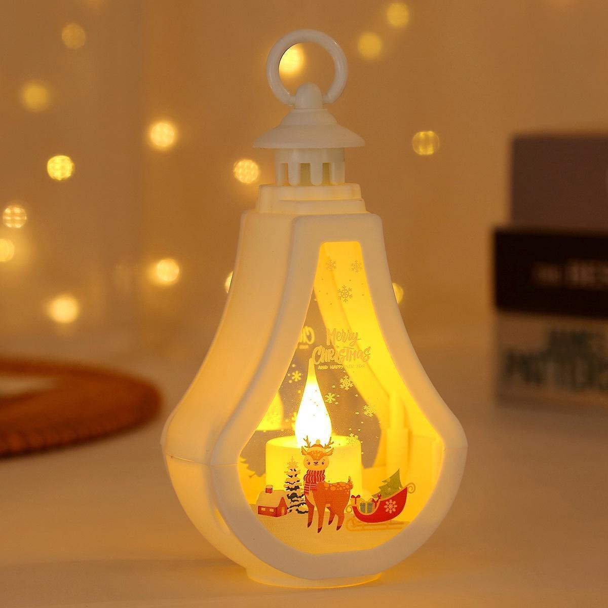 

Рождественские фонарики светодиодные атмосферные огни подвески многофункциональные снеговики лось Санта ночная ветровая лампа украшение для дома аксессуары Elk