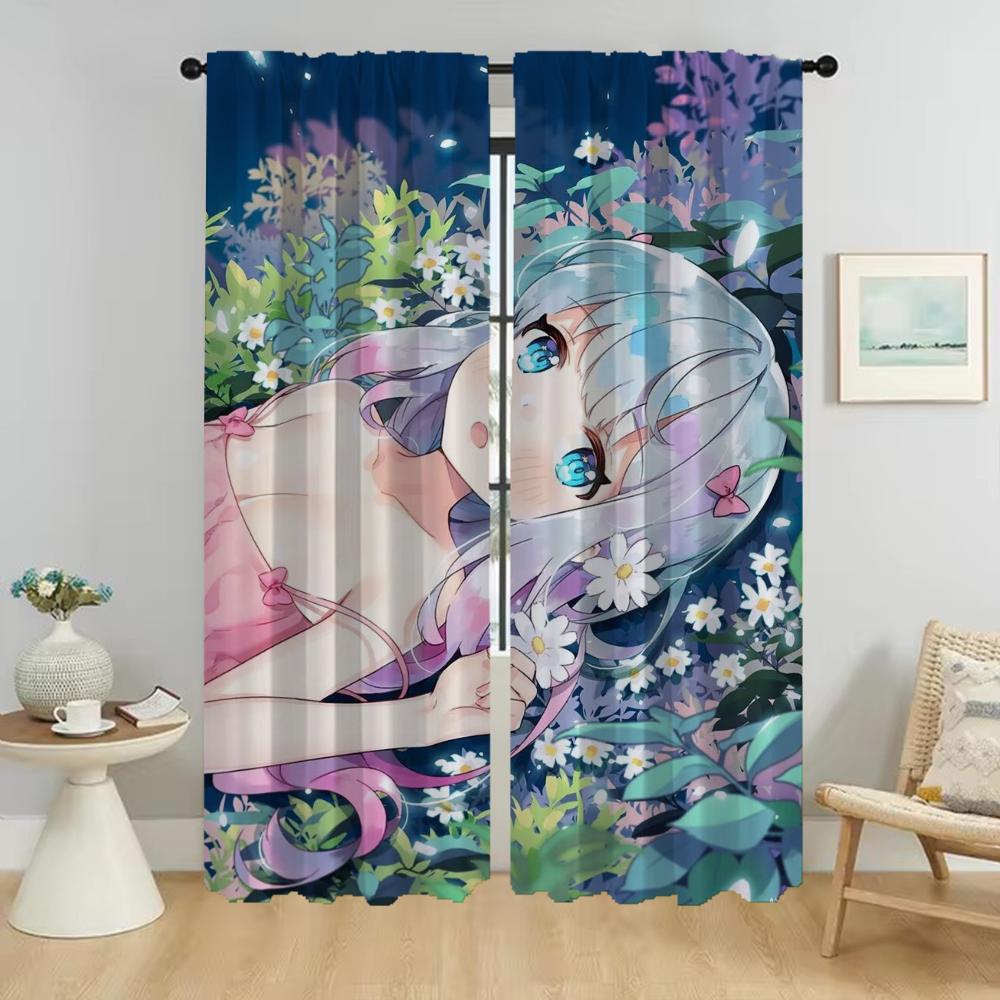 

Eromanga Sensei Modern Living Room Curtains 2 Pieces Kitchen Curtains for Camera Tulle for Bedroom Partition Shades Curtain Home W50xH70cmx2pcs-CL