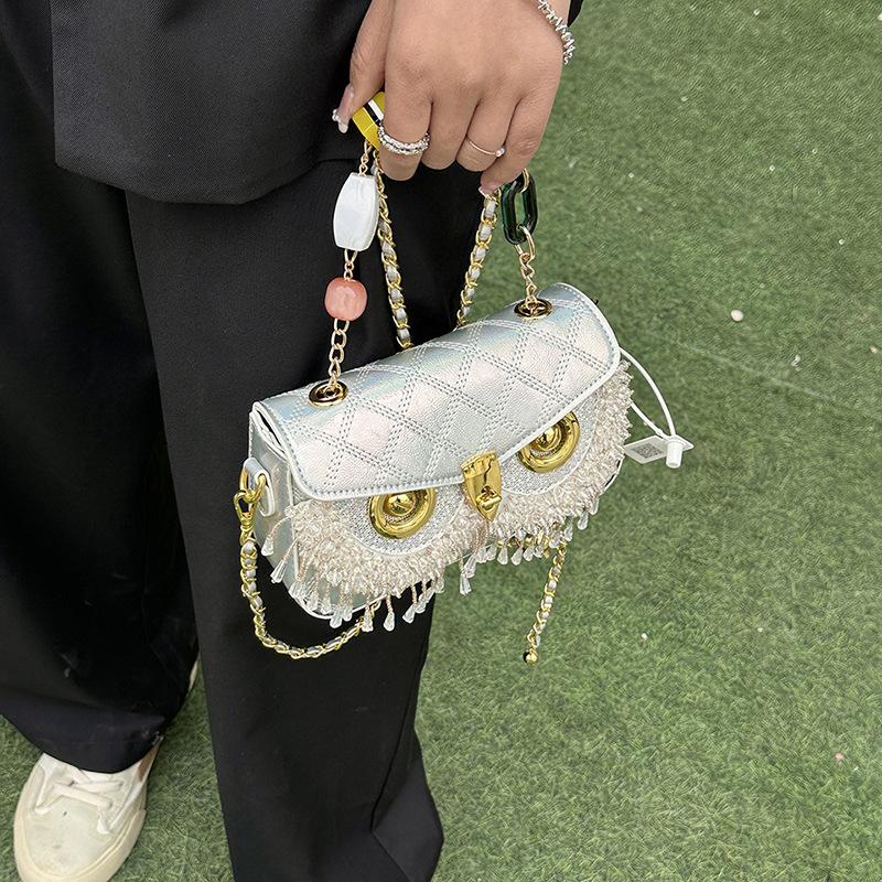 Xiaoxiangfeng Bag Women's 2025 New European and American Fashion Fringed Personalized Ins Crossbody One-shoulder Owl Small Square Bag