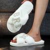 Plush cross-strap open-toed four-season fashion home use warm fashion slippers