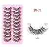 Ten Pairs of 3D Synthetic Fiber False Eyelashes: Bold European and American Style with Thick, Curled Volume