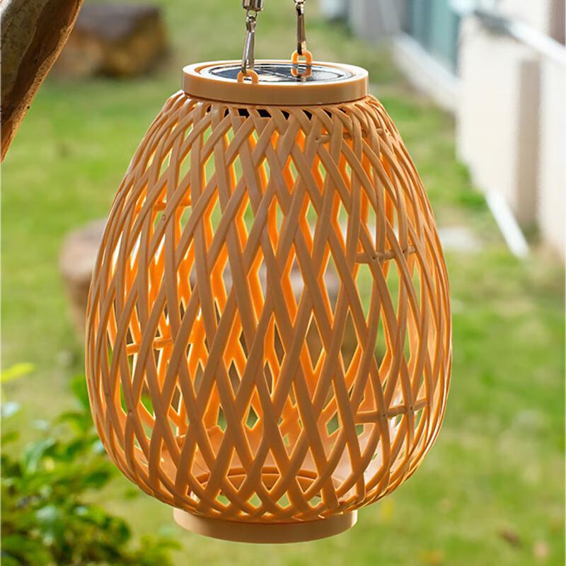 Solar Powered Chinese Rattan Lantern