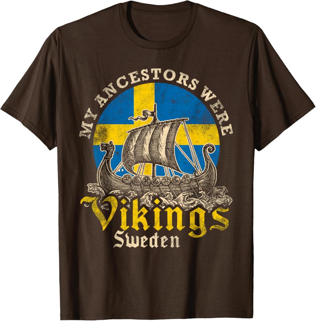 Swedish Sweden Swede Viking Ship Flag TShirt