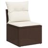 Vidaxl 5-Cz. Garden Furniture Set With Cushions, Brown, Poly Rattan