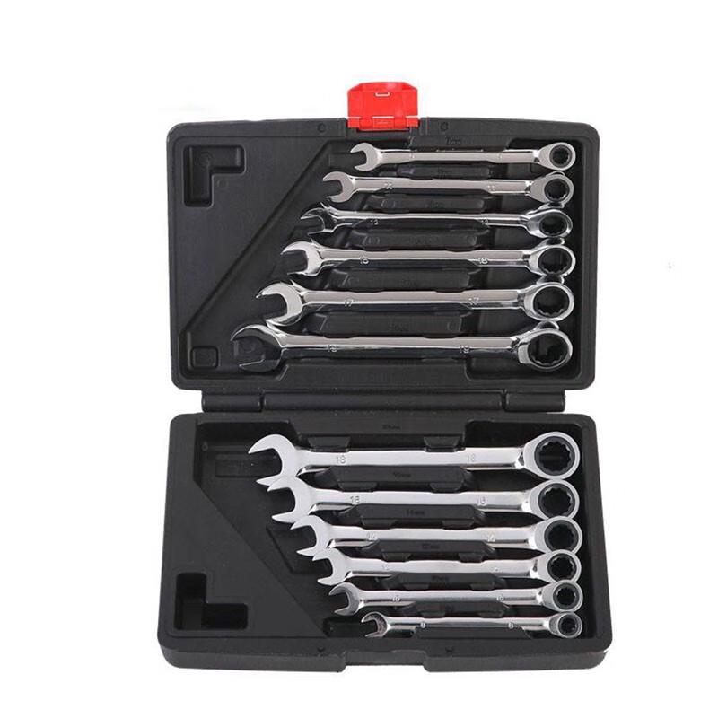 HSDC 12-Piece Dual-Use Ratchet & Adjustable Wrench Set