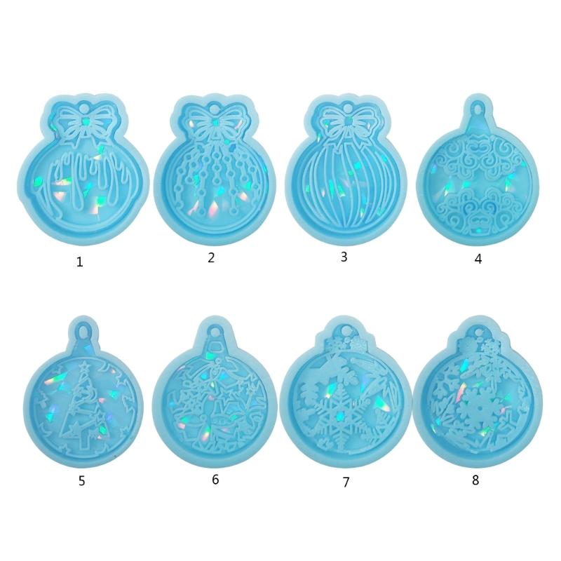 DIY Light and Shadow Keychain Christmas Silicone Epoxy Mold DIY Ornaments Pendant Crafting Mould for Valentine Gift