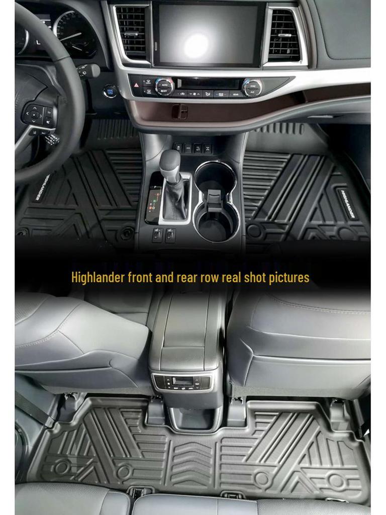 TPE Car Floor Mats for 2017-2021 Highlander - Complete Set with Trunk Mat