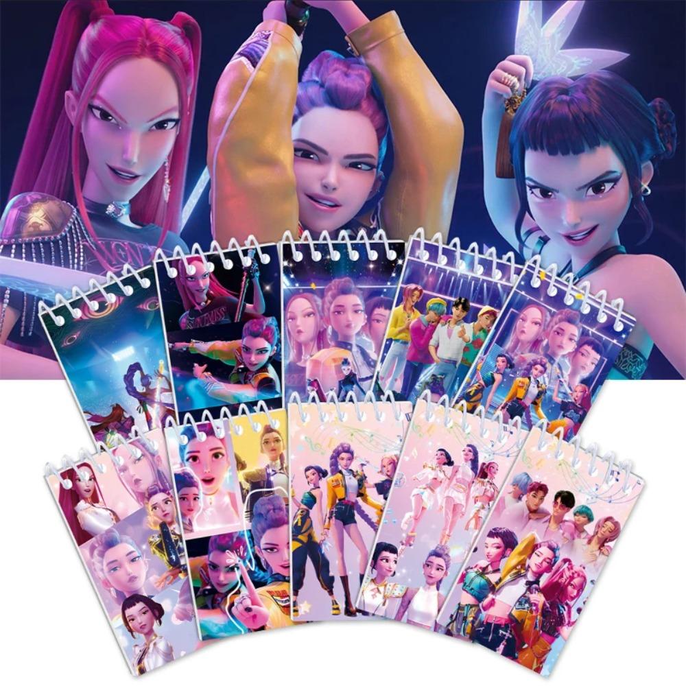 Kpop Demon Coil Caderno Anime Huntrix Livro Caderno Decorativo Festa Presente para Convidado Suprimentos para Festa de Aniversário Kpop Guerreiro