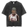 Dennis Rodman Basketball Graphic T Shirt Men's Vintage Washed Short Sleeve T-shirts Men Men Hip Hop Oversized T-Shirt Streetwear  The Worm Tee