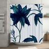 Green Leaf Print Shower Curtain Waterproof Bath Decoration Home Decor