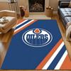 Edmonton Oilers Themed Rug Design Patterned Carpet, Non Slip Mat Suitable for Living Room and Bedroom Sofas
