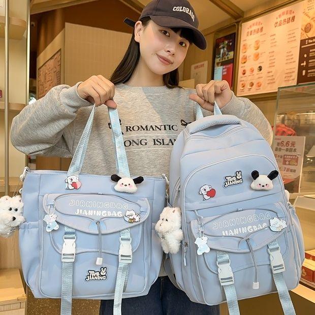 1pcs / 2 Pcs School Bags for Teenage Girls Red  Alphabet Cute Gift Students Bookbag Letters Travel Waterproof Bagpack