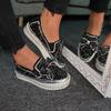 Fashion Rhinestones Woman Shoes Women Shining Rhinestone Slip On Loafers Bowknot Lazy Casual Plataforma Mujer Comfortable Flat Shoes