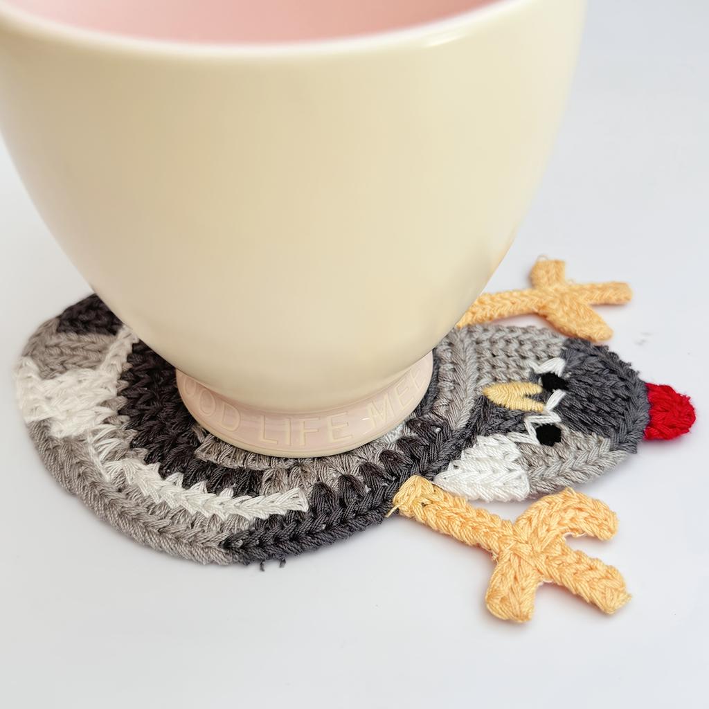 Handmade Chicken Coasters, Crochet heat-resistant mats, Home decoration coasters, table coasters, handmade gifts