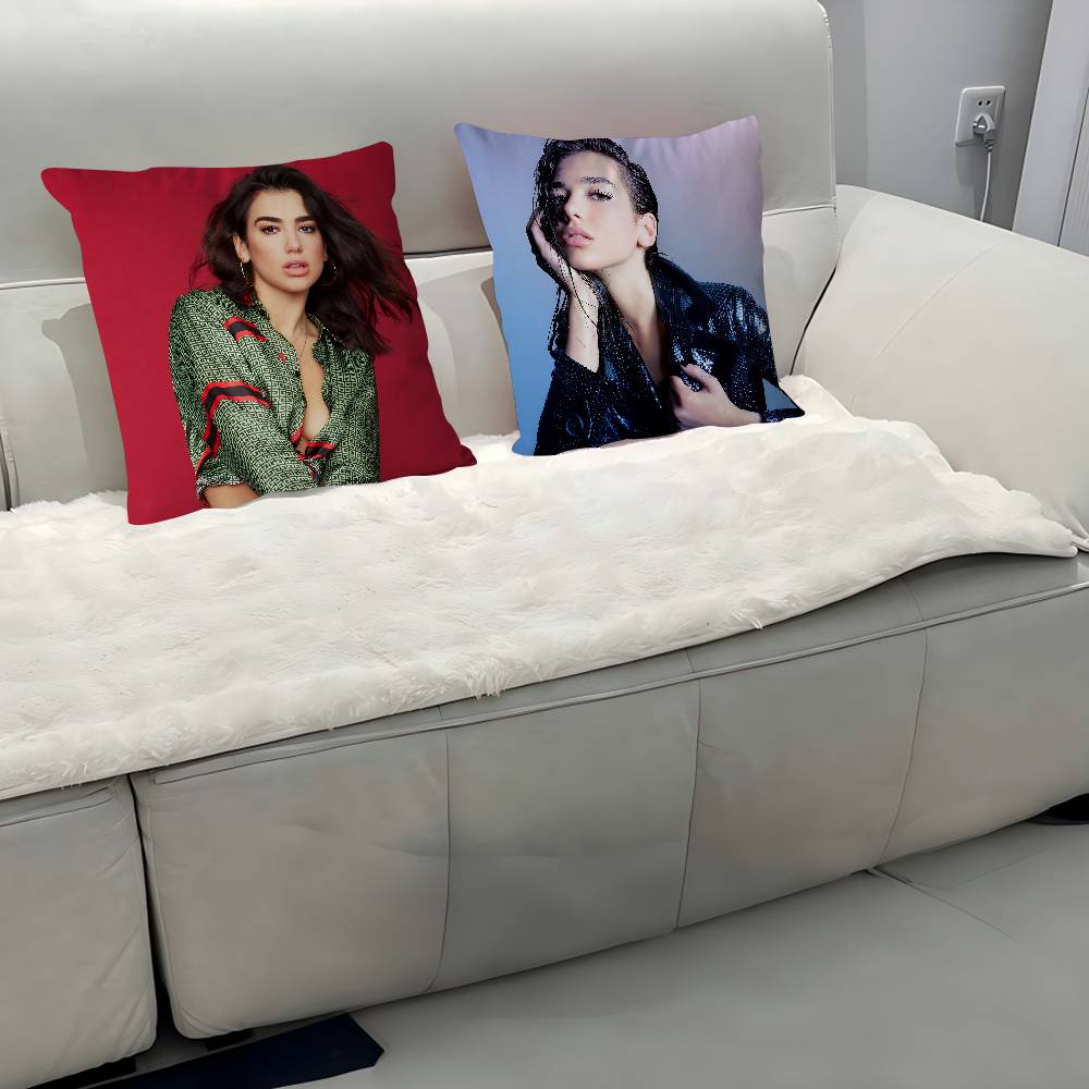 D-Dua Lipa Pillow Case Removable Washable Cushion Cover – All-Season Soft Linen