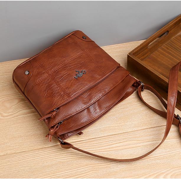 Crossbody Fashion Shoulder Bag Simple European and American Trendy Retro Multi Pocket Large Capacity 23X10X21CM чёрный 1098₽