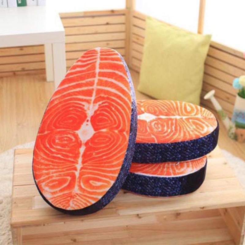 Nordic Amusing Simulation Tasty Salmon Fish Sushi Cushion Creative Design Salmon Pillow Bed Sofa Home Decor Photo Props