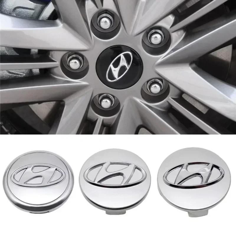 Car Styling for Hyundai Solaris Tucson Elantra Santa Fe Kona Sonata IX25 I10 Accent IX30 IX45 Tiburon Wheel Center Hub Cover TT32