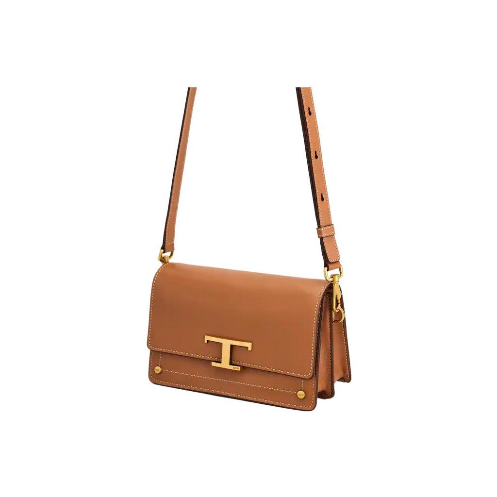 Tods Metal T-Shaped Large Logo Buckle Detachable Adjustable Shoulder Strap Smooth Cowhide Mini Crossbody Bag Unisex Crossbody Bag XBWTSIN0100ROR9998