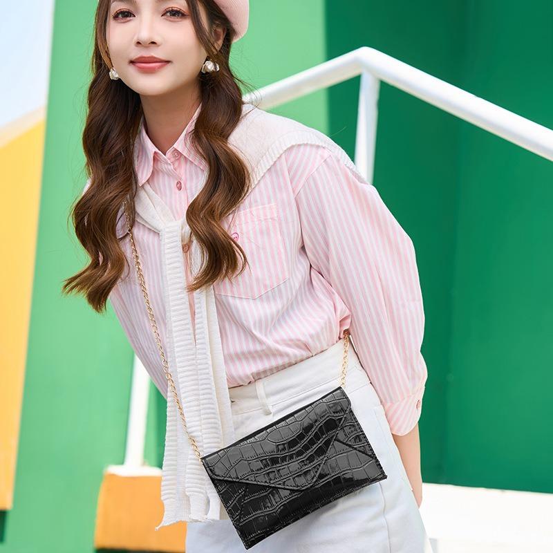 New Fashion Card Bag Clutch Bag Envelope Bag Stone Pattern Multifunctional Waterproof Glossy Retro Card Bag