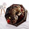 1pc Lion Emblem Automatic Open/Close Umbrella, Lightweight Design for Everyone,Durable Canopy yy251014056