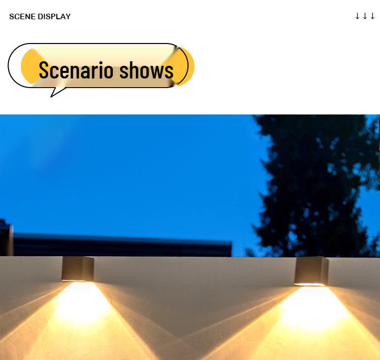 Enhanced Solar LED Wall Lamp for Outdoor Courtyard, Fence, and Villa Landscape Lighting